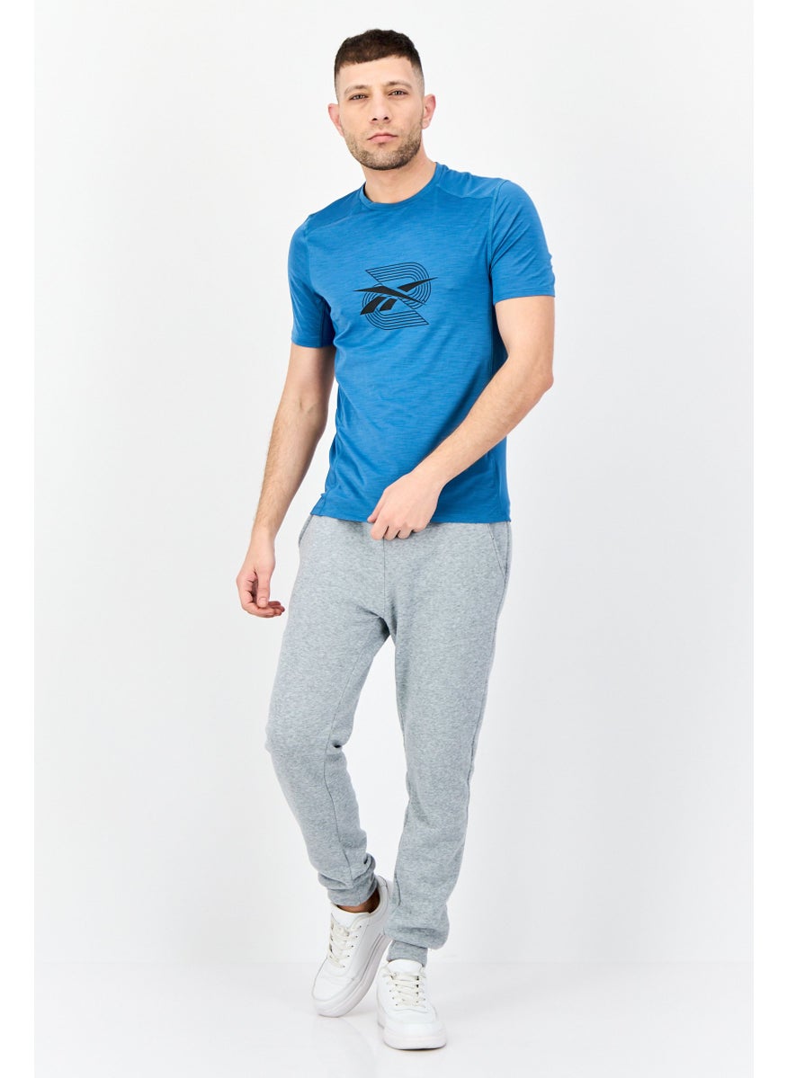 Men Sportswear Fit Short Sleeves Training T-Shirts, Blue
