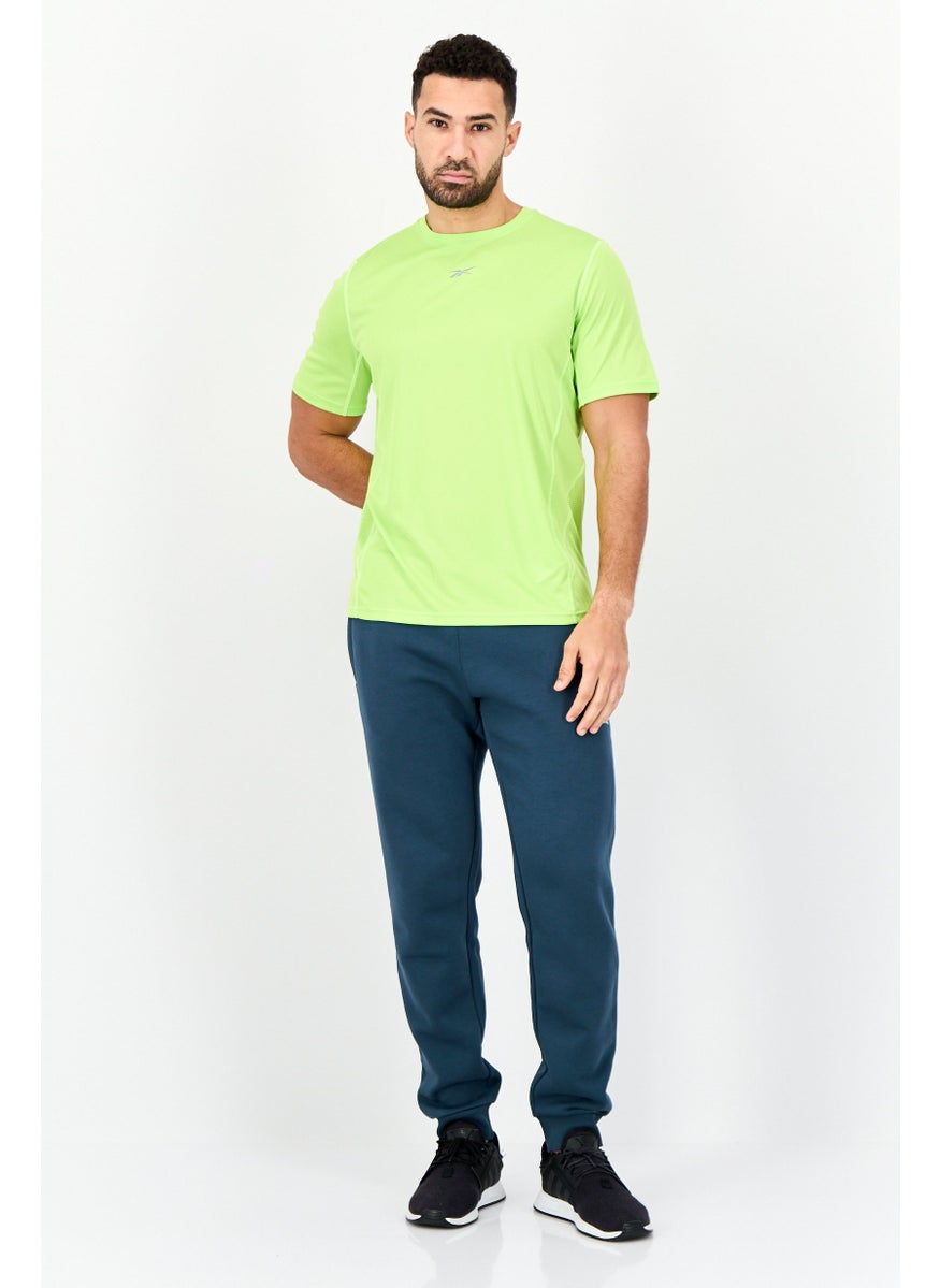 Men Sportswear Fit Short Sleeve Running T-Shirt, Lime Green