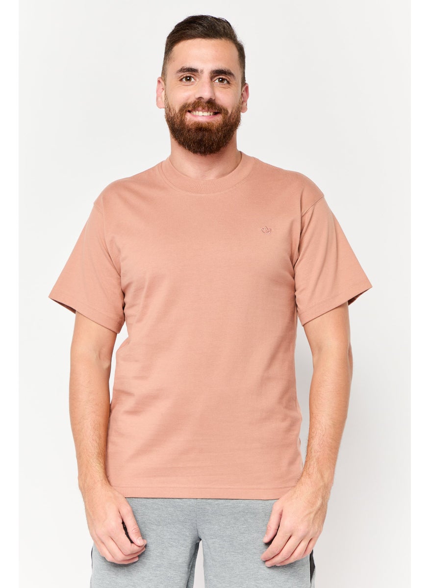 Men Sportswear Fit Short Sleeves Outdoor T-Shirt, Brown
