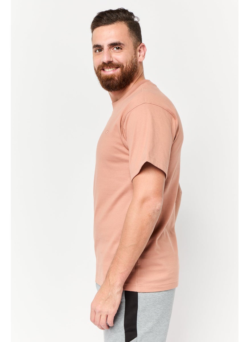 Men Sportswear Fit Short Sleeves Outdoor T-Shirt, Brown