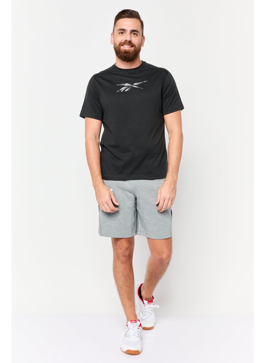 Men Sportswear Fit Short Sleeve Outdoor T-shirt, Black