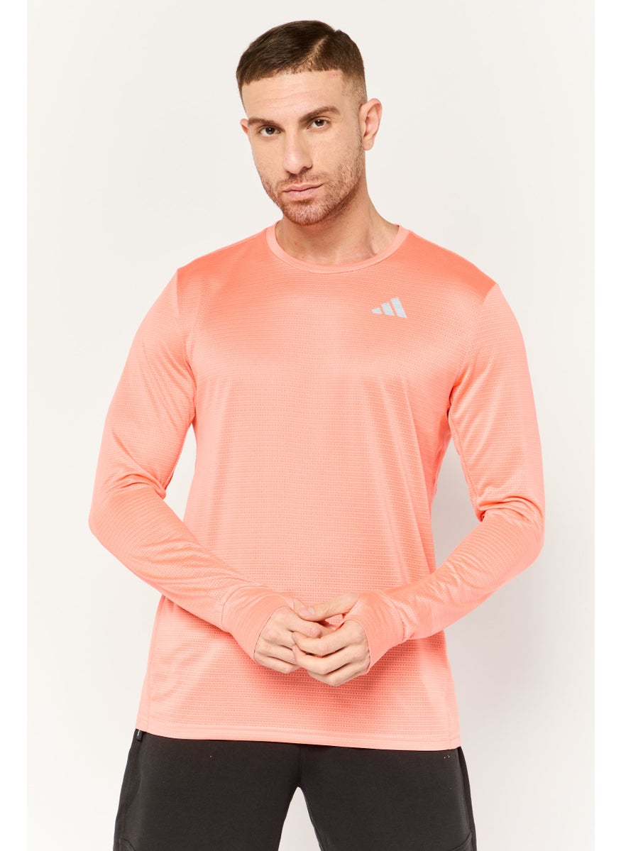 Men Sportswear Fit Long Sleeve Training T-Shirt, Coral