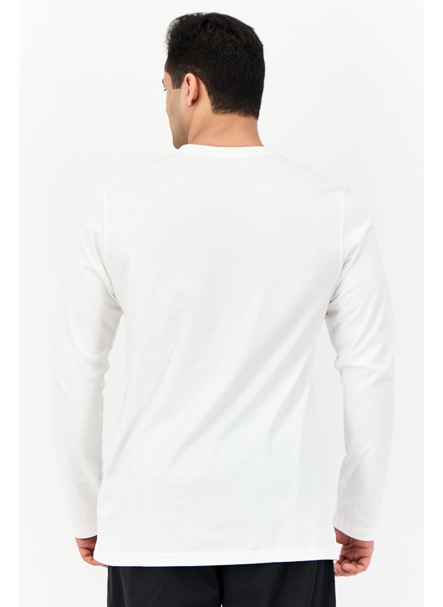 Men Sportswear Fit Long Sleeve Outdoor T-Shirt, Off White