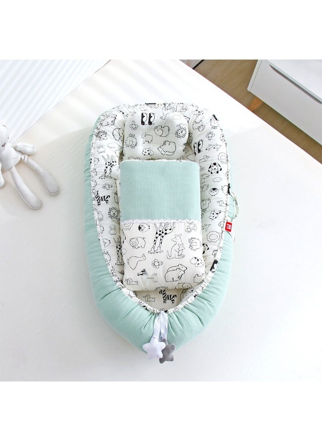 Portable Biodegradable Baby Nest with Breathable Honeycomb Design - Removable and Washable Baby Crib for Travel