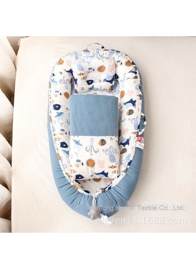 Breathable Honeycomb Portable Baby Crib with Washable Removable Mattress - Bionic Baby Nest and Travel Bed for Infants