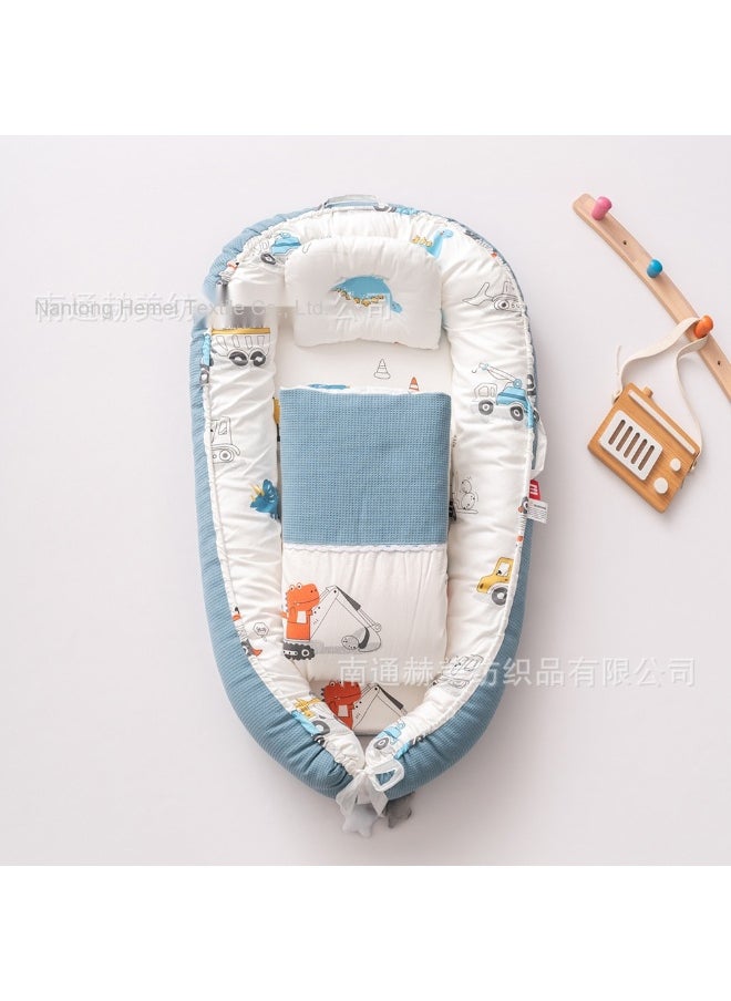 Breathable Honeycomb Portable Baby Bed with Removable Washable Mattress - Biologically Inspired Infant Nest and Travel Crib Pillow
