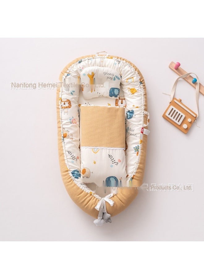 Breathable Honeycomb Portable Baby Crib with Removable Washable Mattress - Biometric Baby Nest and Travel Bed for Infants