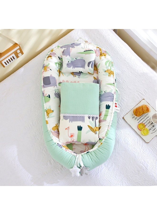 Breathable Honeycomb Portable Baby Nest with Removable Washable Design - Bionic Infant Bed and Travel Crib Pillow
