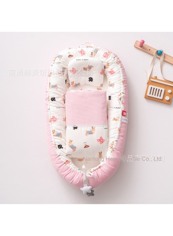 Breathable Honeycomb Portable Baby Bed with Detachable Middle Pad - Biologically Inspired Infant Nest & Travel Infant Crib