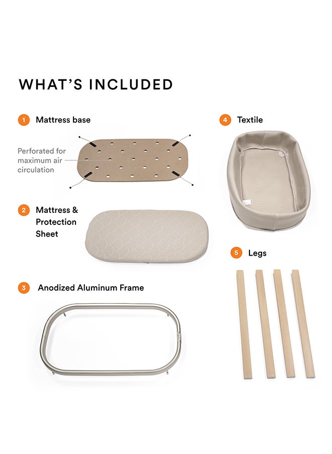Snoozi Portable Travel Bed For Kids, Sandy Beige