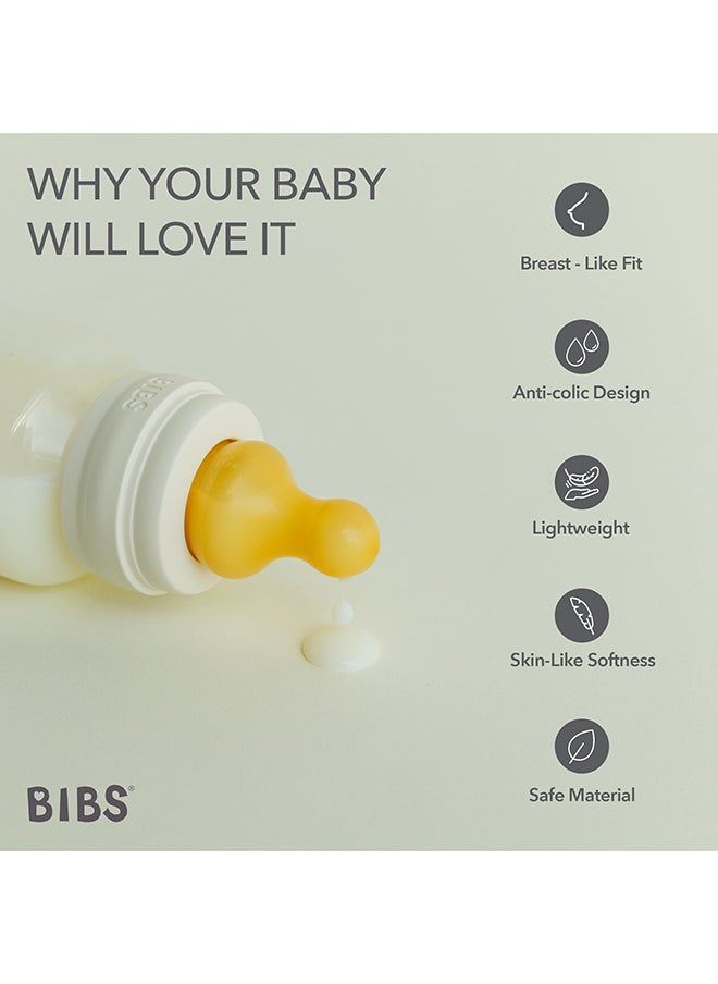 Pack Of 1 Baby Bottle Round Nipple Latex 150 Ml Slow Flow, Ivory, 0 Months +