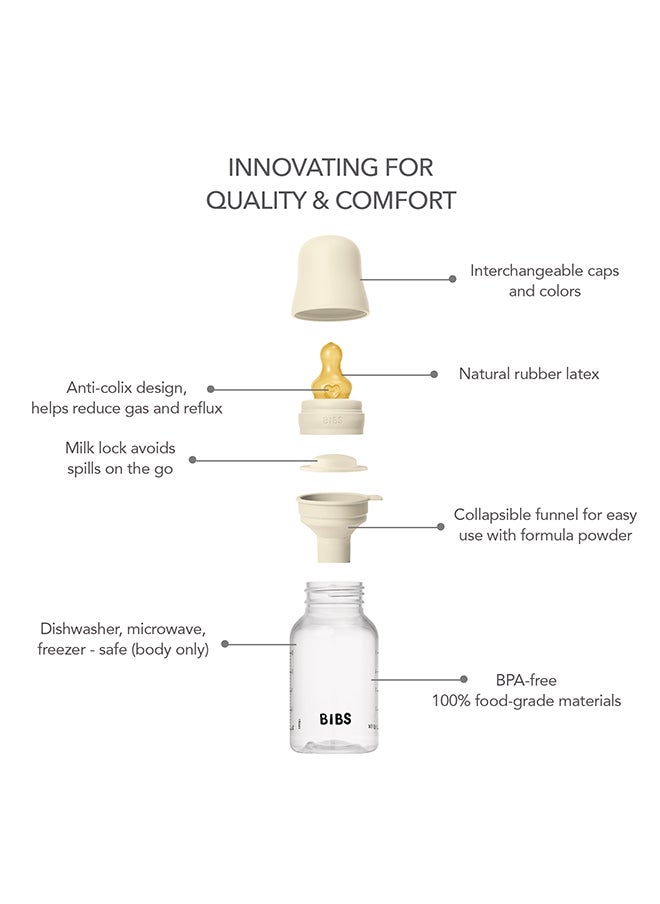Pack Of 1 Baby Bottle Round Nipple Latex 150 Ml Slow Flow, Ivory, 0 Months +