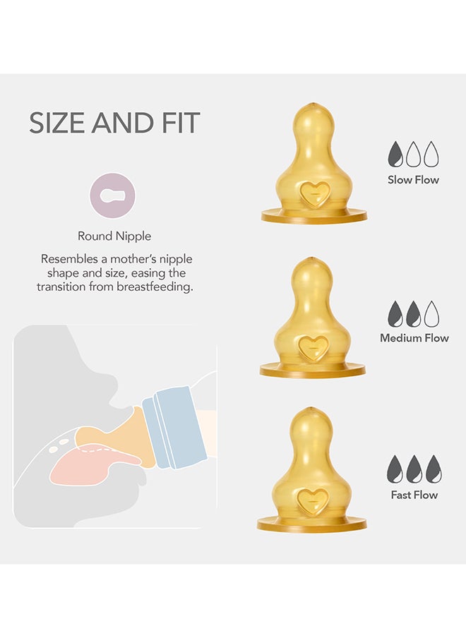 Pack Of 1 Baby Bottle Round Nipple Latex 150 Ml Slow Flow, Sage, 0 Months +