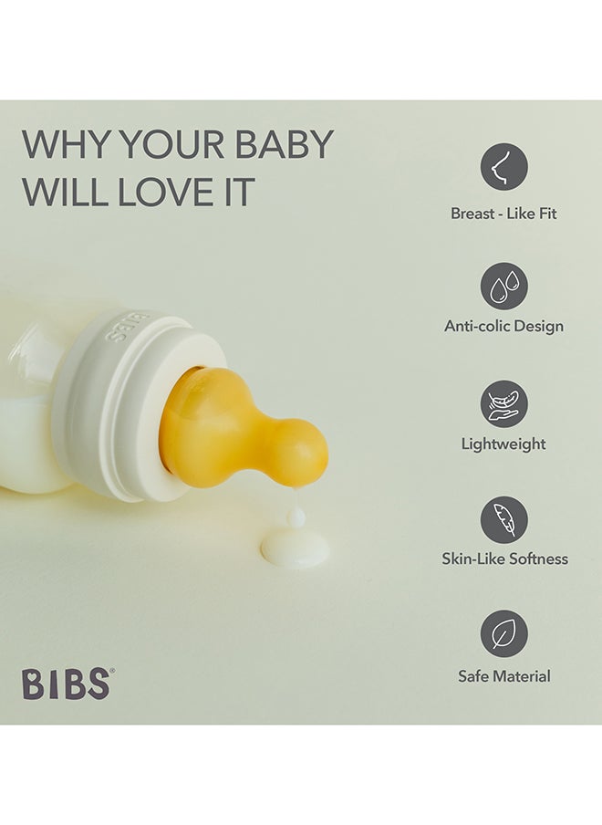 Pack Of 1 Baby Bottle Round Nipple Latex 270 Ml Medium Flow, Ivory, 2 Months +