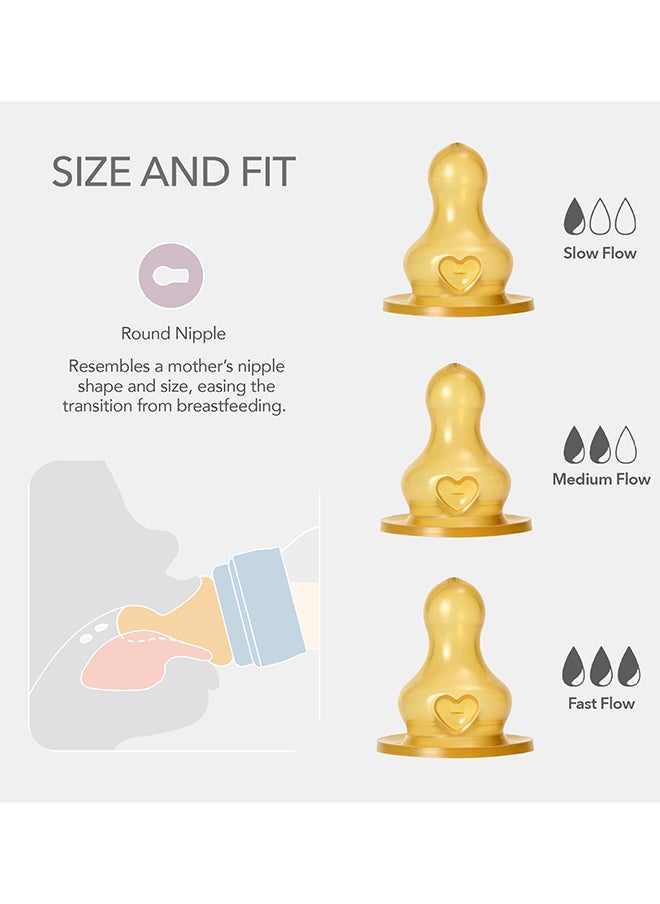Pack Of 1 Baby Bottle Round Nipple Latex 150 Ml Slow Flow, Baby Blue, 0 Months +