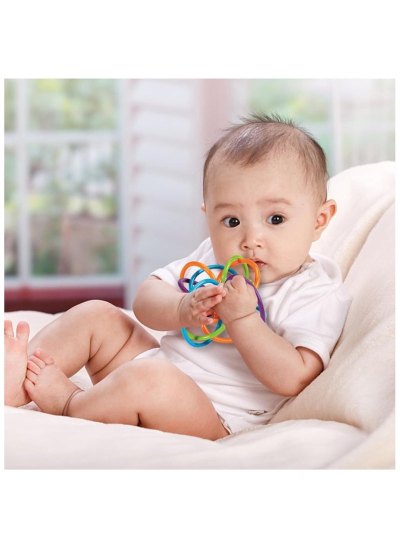 2-in-1 Sensory Teether Toy | Scratch-Proof Soft Rubber Teething Toy for Early Development | Teething Activity Gift for Boys & Girls