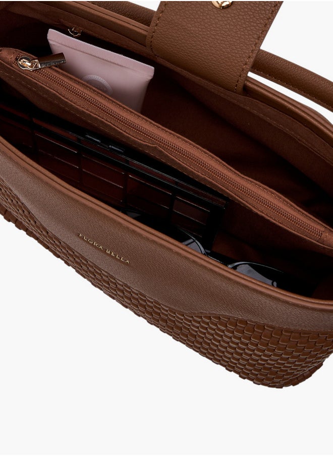 Textured Crossbody Bag with Zip Closure and Adjustable Strap