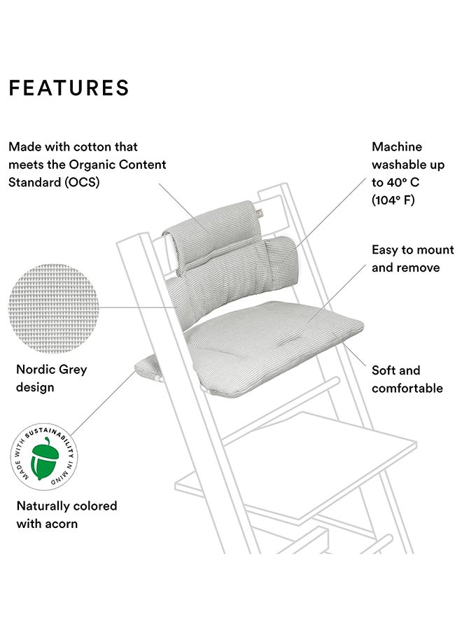 Tripp Trapp Classic Cushion For Tripp Trapp High Chair, Nordic Grey