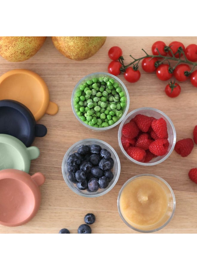 Set Of 4 Glass Baby Food Storage Jars, Sunrise, 250 ML