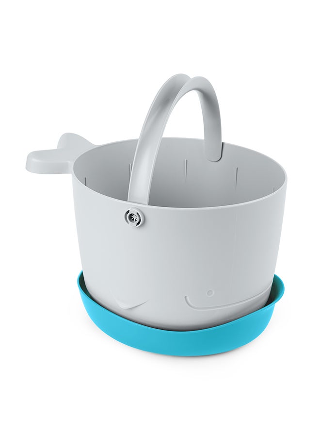Moby Stowaway Bath Toy Bucket, White And Blue