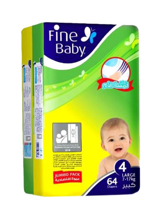 Mothers Touch Lotion Diapers, Jumbo Pack, Size 4 (7-17 Kgs), 192 Count
