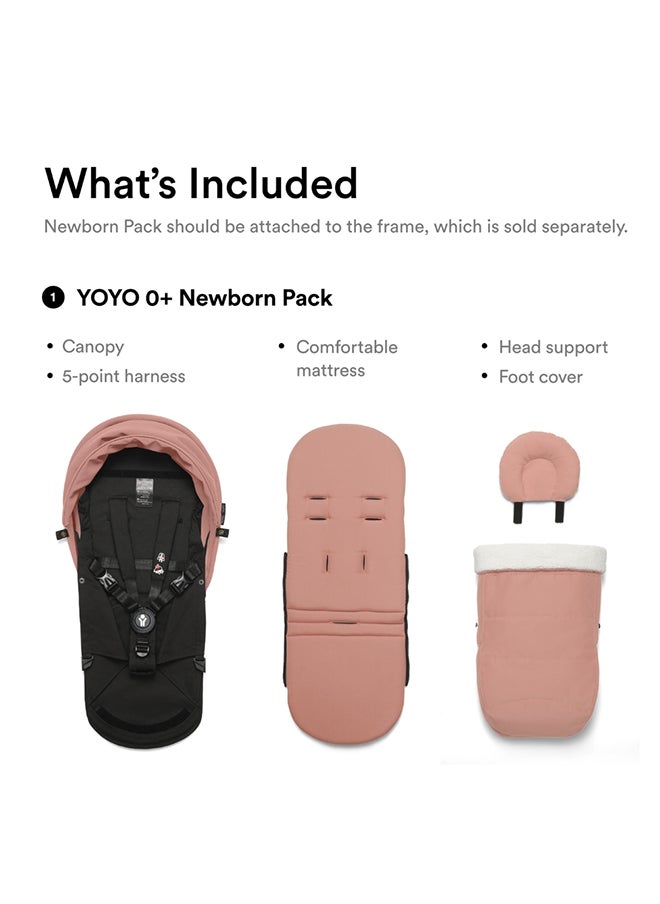 Stokke YOYO 0+ Newborn Pack, Ginger Color, Premium Flat-Lay Infant Nest with 5‑Point Harness and UPF 50+ Canopy, Travel-Stroller Accessory for YOYO2 Frames