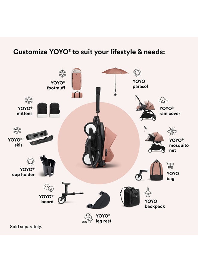 Stokke YOYO 0+ Newborn Pack, Ginger Color, Premium Flat-Lay Infant Nest with 5‑Point Harness and UPF 50+ Canopy, Travel-Stroller Accessory for YOYO2 Frames