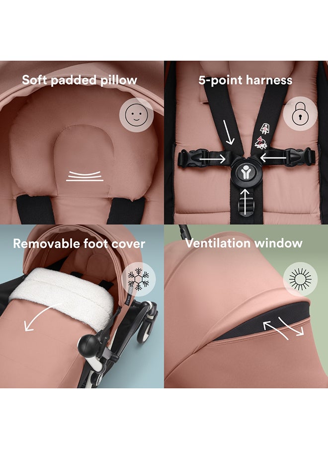 Stokke YOYO 0+ Newborn Pack, Ginger Color, Premium Flat-Lay Infant Nest with 5‑Point Harness and UPF 50+ Canopy, Travel-Stroller Accessory for YOYO2 Frames
