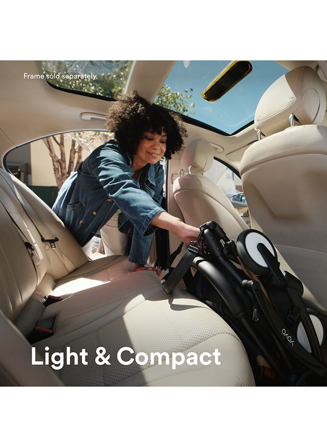 Stokke YOYO 0+ Newborn Pack, Flat-Lay Infant Nest with 5‑Point Harness and UPF 50+ Canopy, Folds Compact with Stroller Frame, Birth to 9 kg Lightweight Travel Solution, Toffee Color