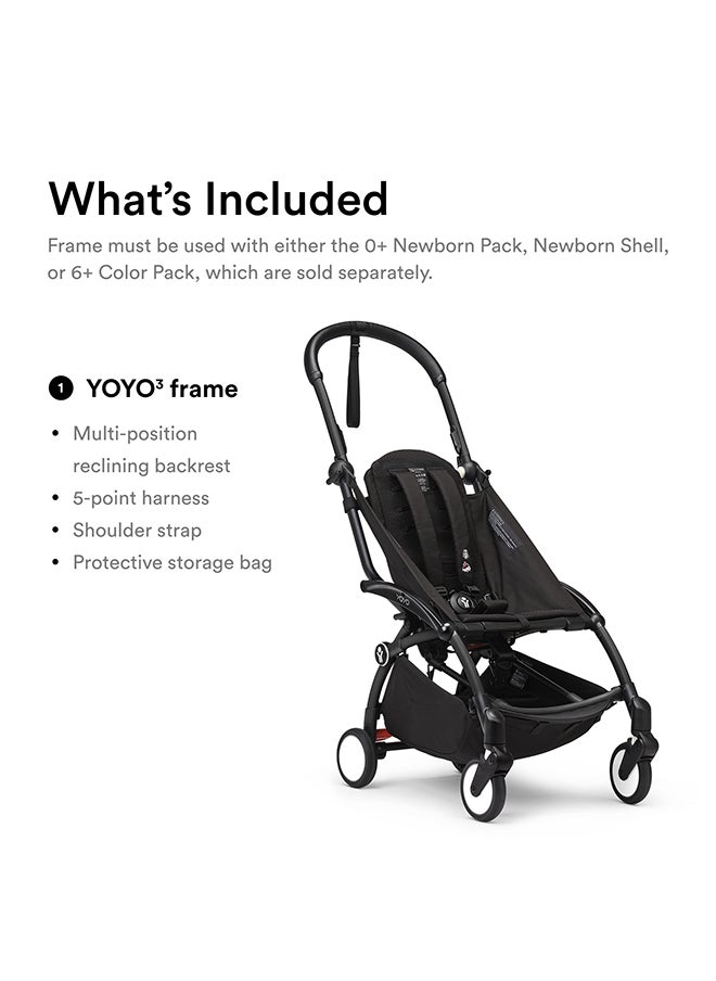 Yoyo3 Frame Black, Premium Stroller Frame For Yoyo3 In Black