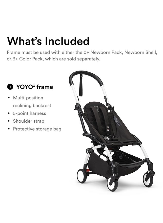 Yoyo3 Frame White, Sleek Stroller Frame For Yoyo3 In White