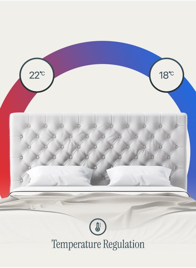 Premium Striped Duvet Set (6-Piece) White Stripe King Size (220x240 cm),Ultra-Soft & Wrinkle-Resistant | Includes 1 Duvet Cover, 1 Fitted Bedsheet & 4 Pillow Covers with Zipper Closures