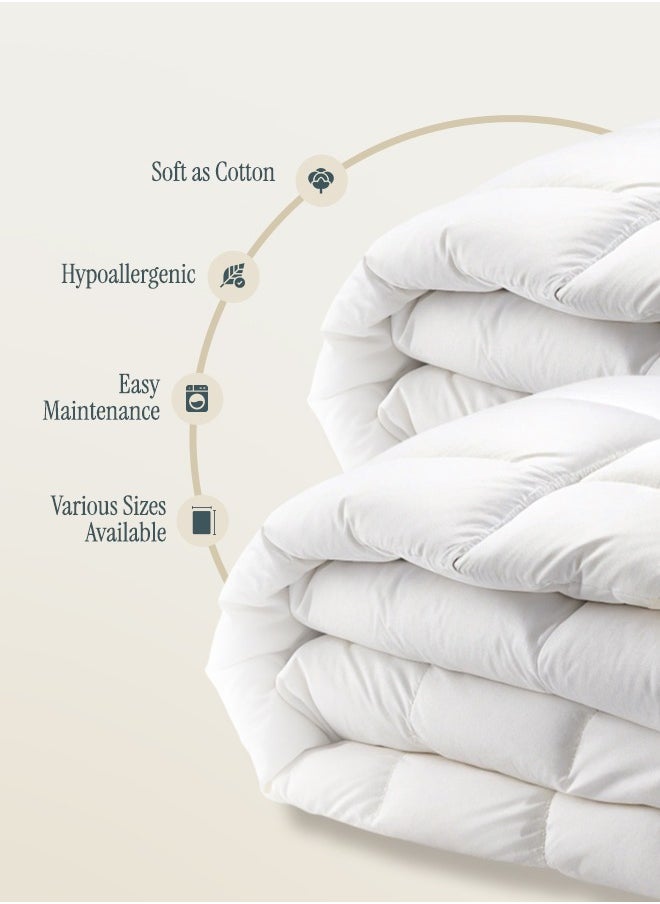 Premium White Duvet – Hotel-Quality Softness & Year-Round Comfort, Ultra-Fluffy, Breathable & Lightweight Warmth (Double 220x240 cm | Single 210x160 cm)
