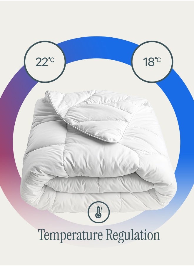 Premium White Duvet – Hotel-Quality Softness & Year-Round Comfort, Ultra-Fluffy, Breathable & Lightweight Warmth (Double 220x240 cm | Single 210x160 cm)