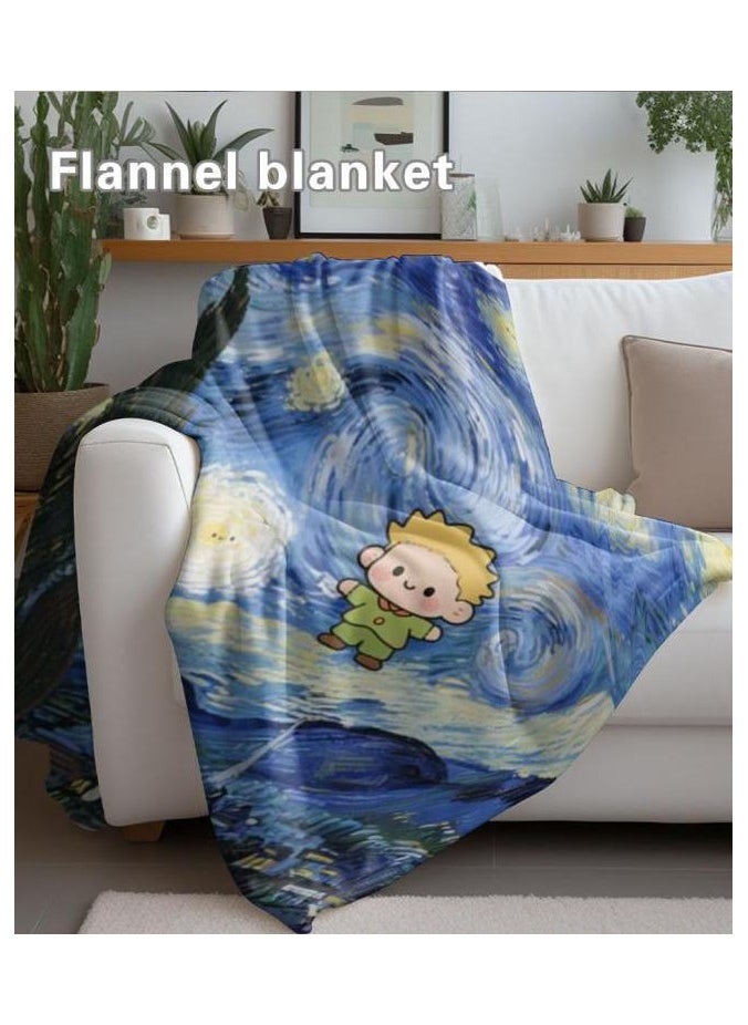Children's or student cartoon flannel thin blanket (warm and comfortable, suitable for sleep, games) 100cm*150cm - 148