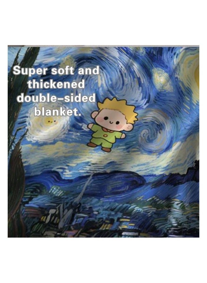Children's or student cartoon flannel thin blanket (warm and comfortable, suitable for sleep, games) 100cm*150cm - 148