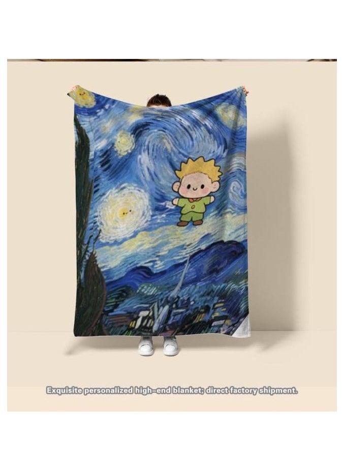 Children's or student cartoon flannel thin blanket (warm and comfortable, suitable for sleep, games) 100cm*150cm - 148