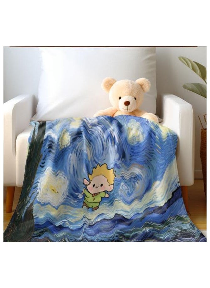 Children's or student cartoon flannel thin blanket (warm and comfortable, suitable for sleep, games) 100cm*150cm - 148