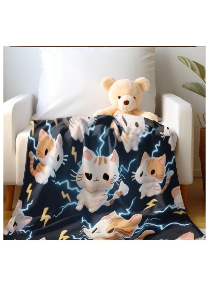 Children's or student cartoon flannel thin blanket (warm and comfortable, suitable for sleep, games) 100cm*150cm - 136