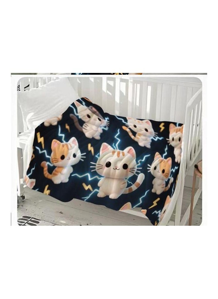 Children's or student cartoon flannel thin blanket (warm and comfortable, suitable for sleep, games) 100cm*150cm - 136