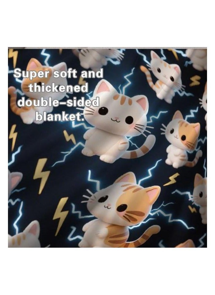 Children's or student cartoon flannel thin blanket (warm and comfortable, suitable for sleep, games) 100cm*150cm - 136