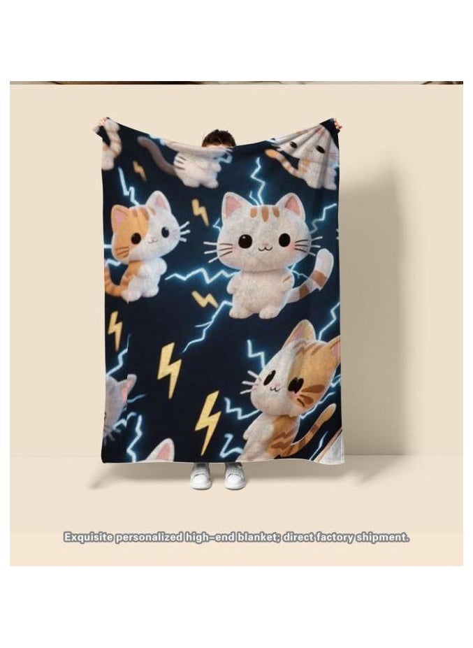 Children's or student cartoon flannel thin blanket (warm and comfortable, suitable for sleep, games) 100cm*150cm - 136