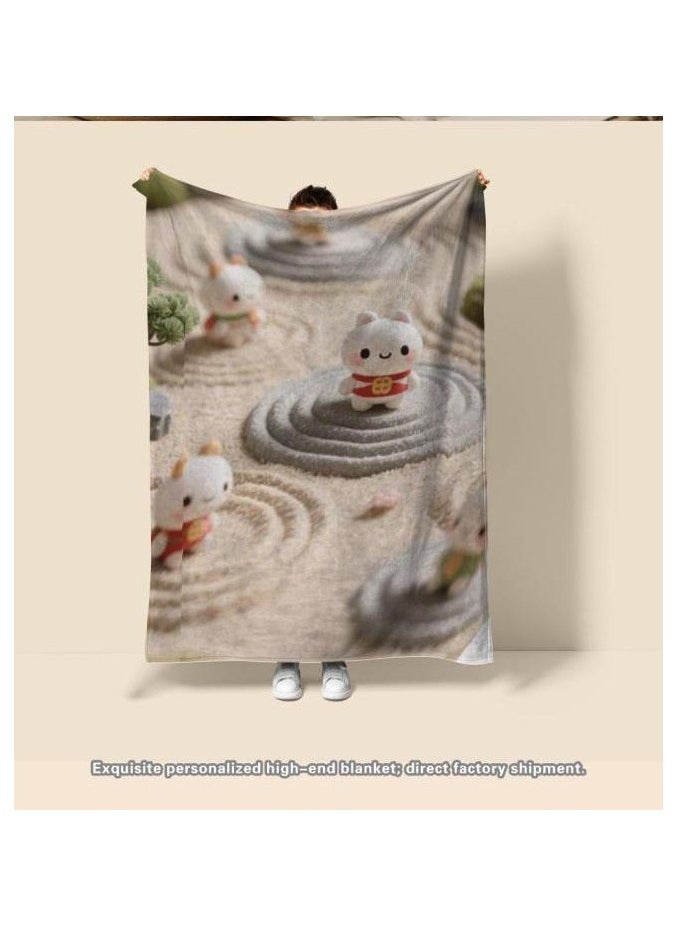 Children's or student cartoon flannel thin blanket (warm and comfortable, suitable for sleep, games) 100cm*150cm - 130