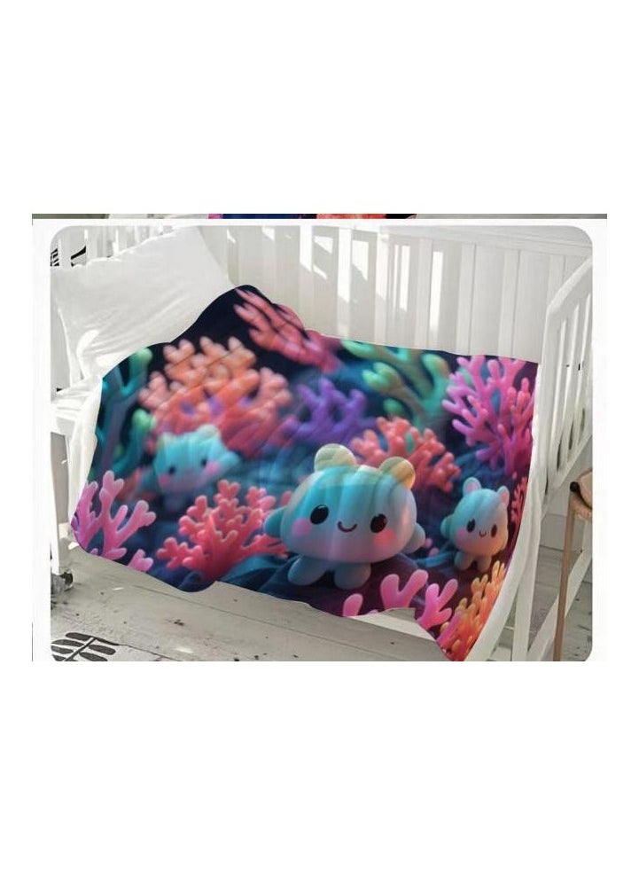 Children's or student cartoon flannel thin blanket (warm and comfortable, suitable for sleep, games) 100cm*150cm
