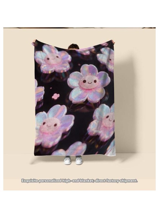 Children's or student cartoon flannel thin blanket (warm and comfortable, suitable for sleep, games) 100cm*150cm