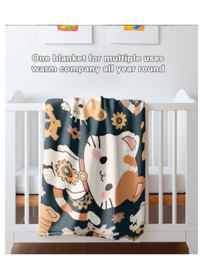 Children's or student cartoon flannel thin blanket (warm and comfortable, suitable for sleep, games) 100cm*150cm