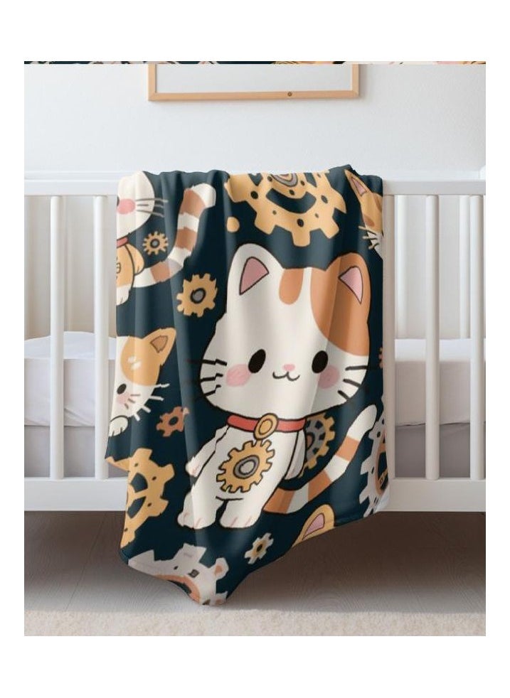 Children's or student cartoon flannel thin blanket (warm and comfortable, suitable for sleep, games) 100cm*150cm