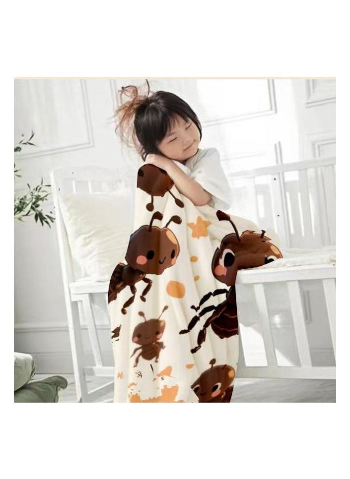 Children's or student cartoon flannel thin blanket (warm and comfortable, suitable for sleep, games) 100cm*150cm
