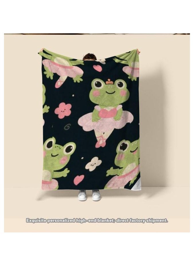 Children's or student cartoon flannel thin blanket (warm and comfortable, suitable for sleep, games) 100cm*150cm