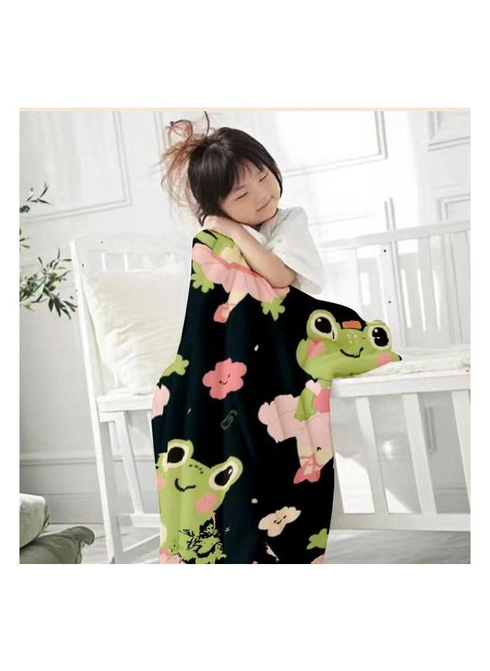 Children's or student cartoon flannel thin blanket (warm and comfortable, suitable for sleep, games) 100cm*150cm